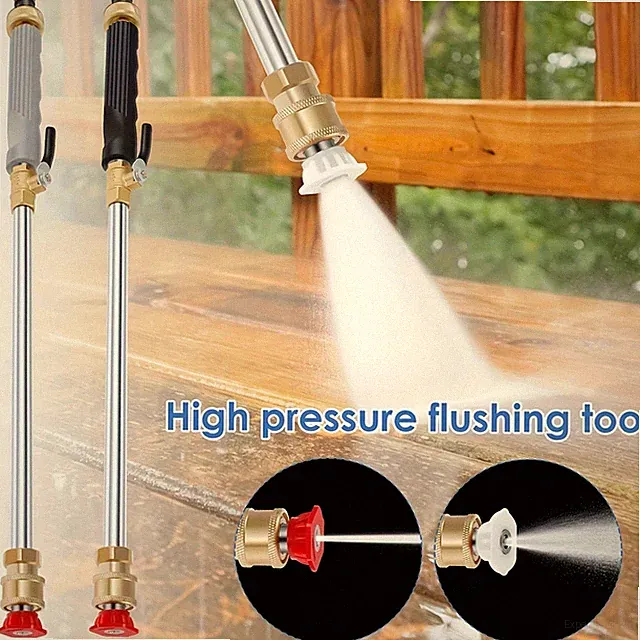 High Pressure Washer Gun - Dual Nozzles, Garden Hose Compatible for Car & Patio