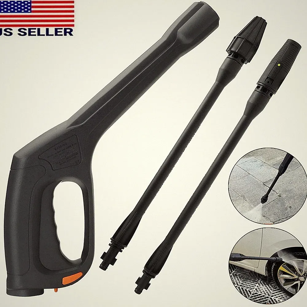 High-Pressure Washer Gun Kit w/ Nozzle Wand, Locking Hose Design&Safety Trigger