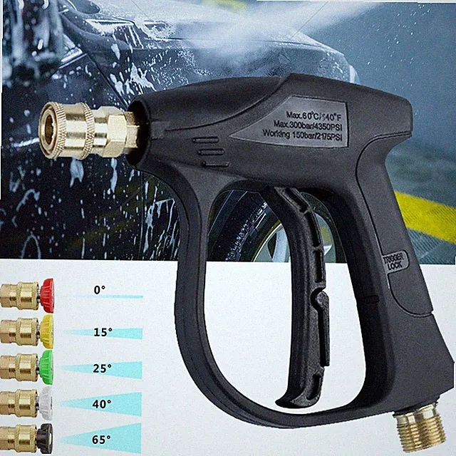 High pressure washer gun kit，with quick connect nozzles, M22-14 hose connector