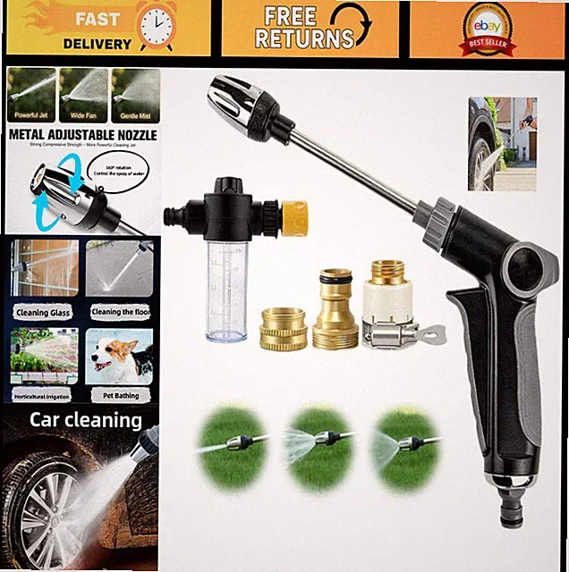 High Pressure Washer Gun Nozzle, 3 Spray Modes for Garden Hose, Multi-Function S