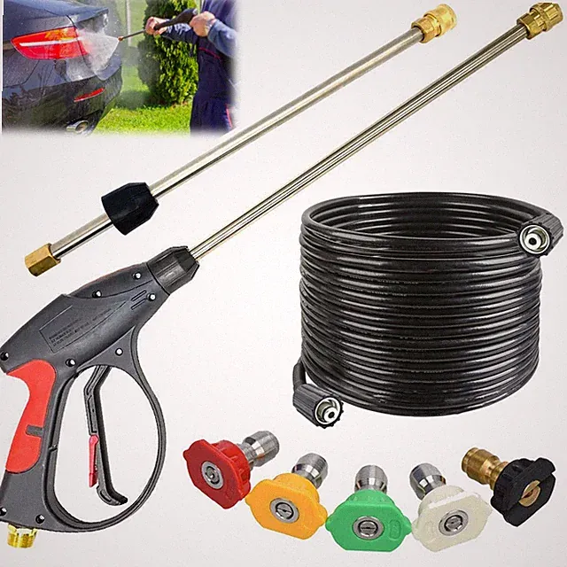 High Pressure Washer Gun Power Washer Extension Wand Lance Spray Nozzle Hose Kit