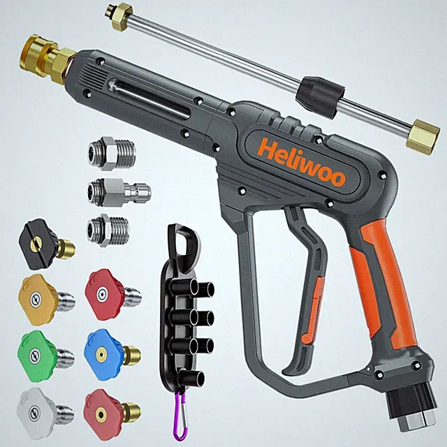 High Pressure Washer Gun Swivel M22 14mm 15mm 3/8 NPT 7 Nozzles 3600PSI