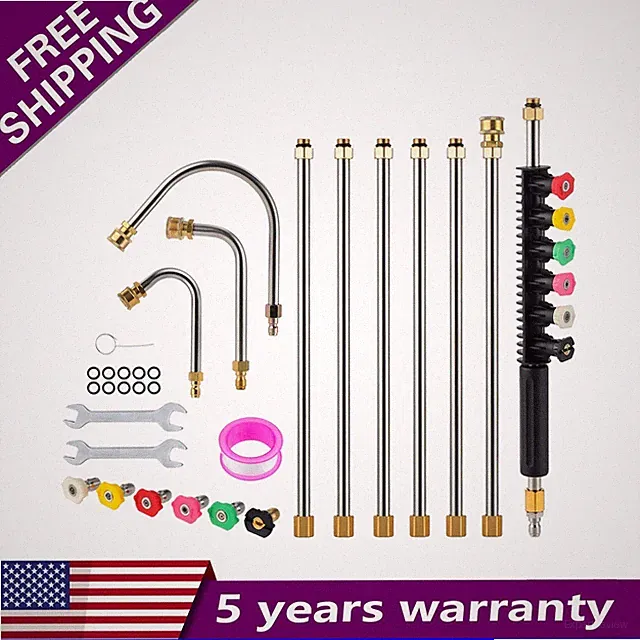 High Pressure Washer Gun with adhesive tape with Wrench 9.5FT 6pcs Spray Nozzle