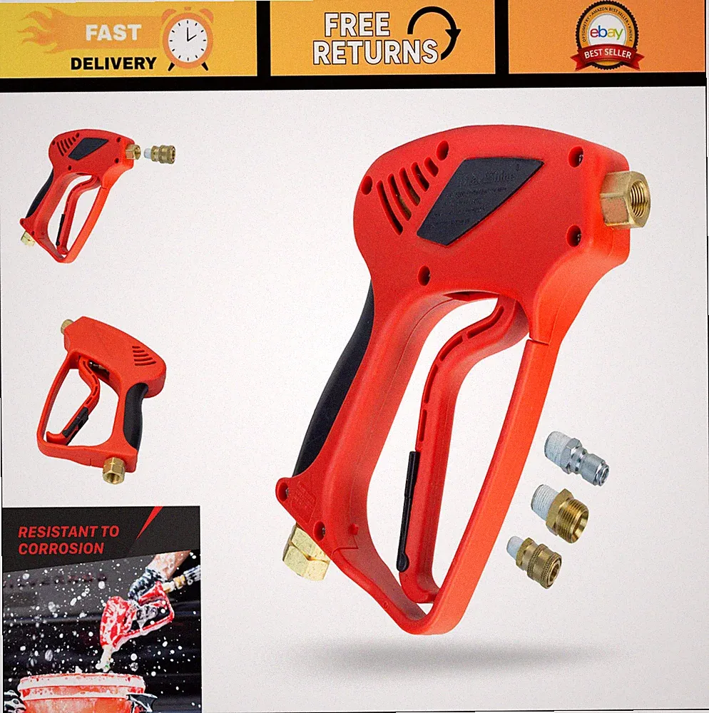 High-Pressure Washer Gun with Quick Connector – Foam Cannon Compatible, 3/8" & M
