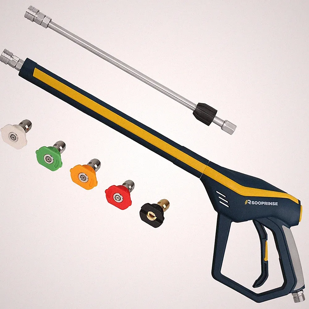 High Pressure Washer Gun with Replacement Wand Extension, Power Washer Gun, M...