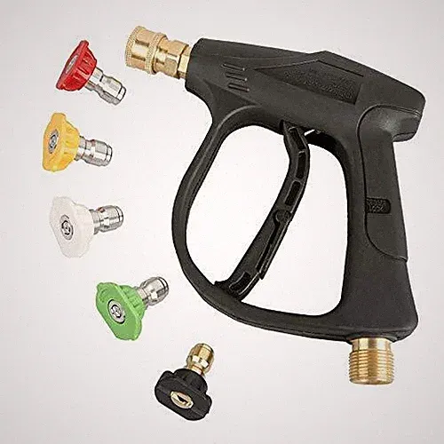 High Pressure Washer Gun3000 Psi Max With 5 Color Quick Connect Nozzles M22 Hose
