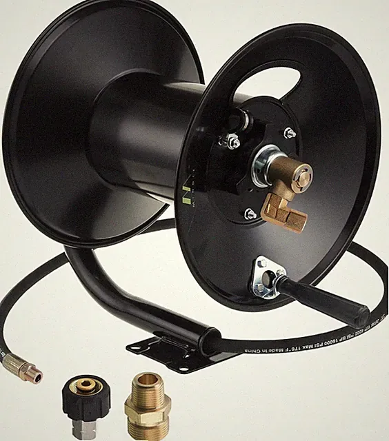 High Pressure Washer Hose Reel 150ft, Heavy Duty Steel Hose Reel, Manual Crank P