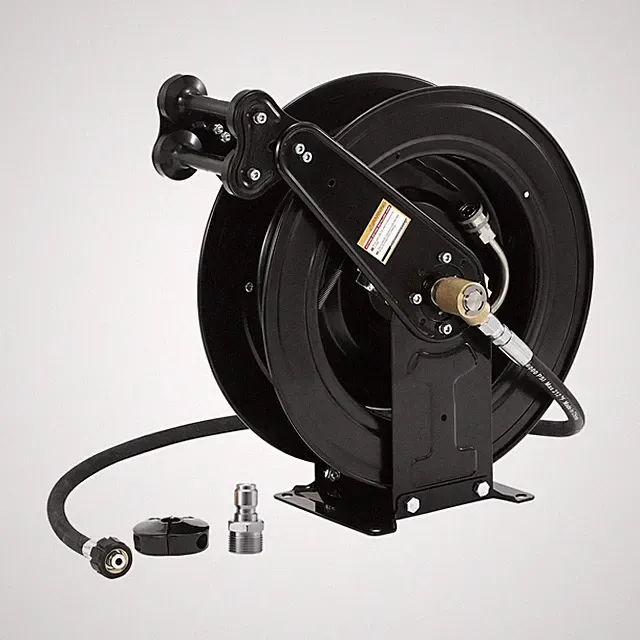 High Pressure Washer Hose Reel for Water/Air/Oil, 3/8" X 50 FT Steel Dual Arm...