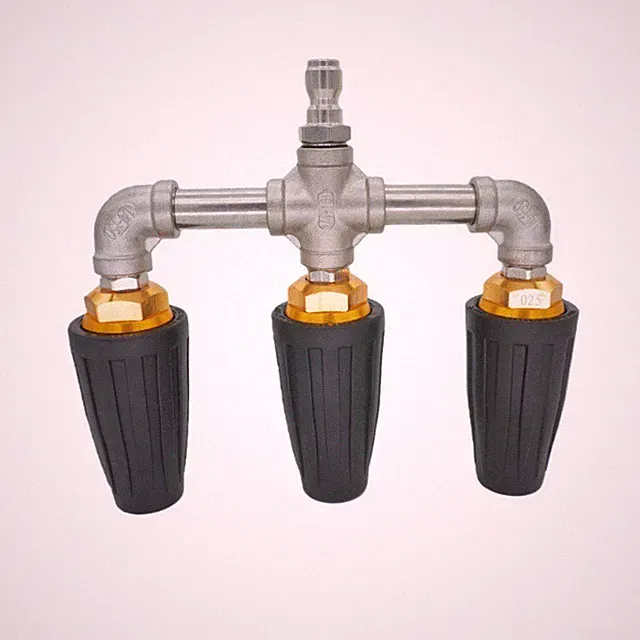High Pressure Washer Nozzle 360° Rotating Triple Turbo 1/4" 4000 PSI Auto Garden