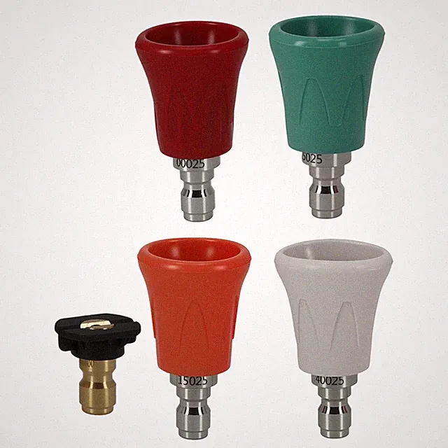 High Pressure Washer Nozzle Guard 5pc Tips Set Quick Connect Stainless Brass
