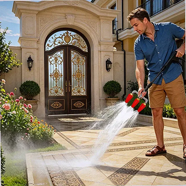 High-Pressure Washer Nozzle, Triple-Turbo Nozzle, 360 Degree Rotating Nozzle