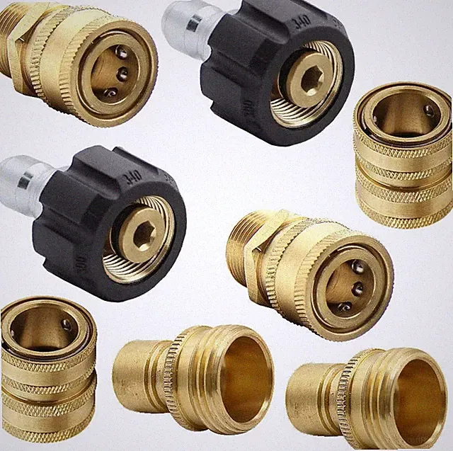 High Pressure Washer Quick Connect Kit Brass M22 14 Swivel 5000 Psi