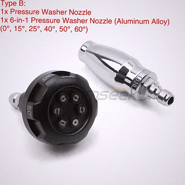 High Pressure Washer Rotating Turbo Nozzle Spray 6 in 1 Adjustable 4000PSI 1/4"
