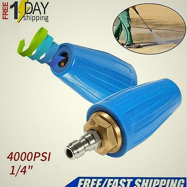 High Pressure Washer Rotating Turbo Nozzle Spray Tip 1/4" 4000PSI 3.0/4.0 GPM US
