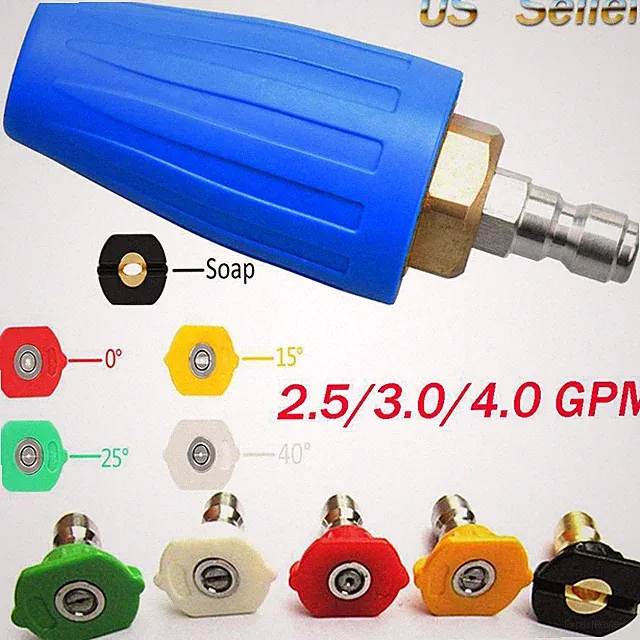 High Pressure Washer Rotating Turbo Nozzle Spray Tip 4000PSI 1/4" Quick Connect