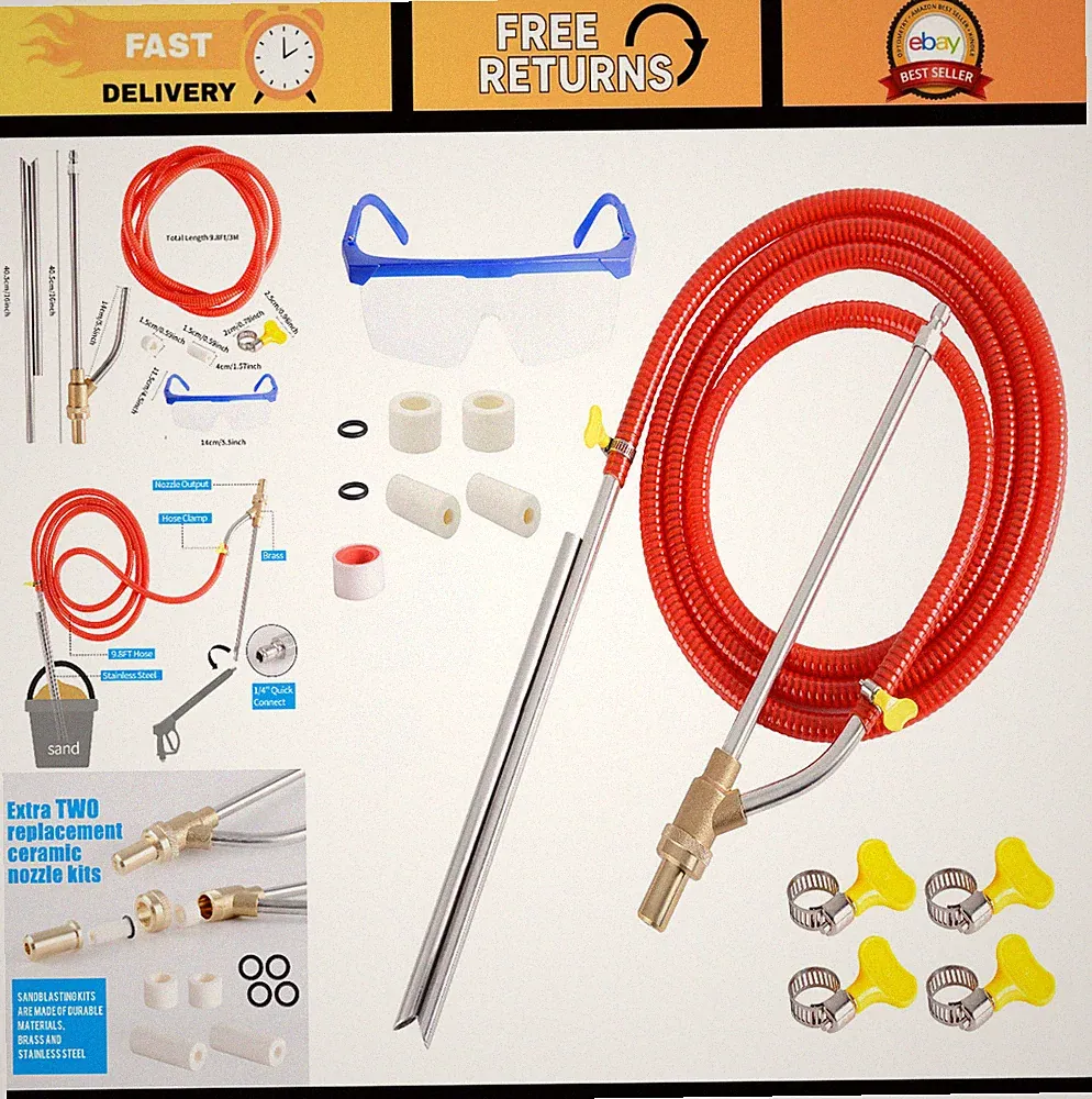 High-Pressure Washer Sandblasting Kit, 1/4" Quick Connect, 5000 PSI, Heavy Duty