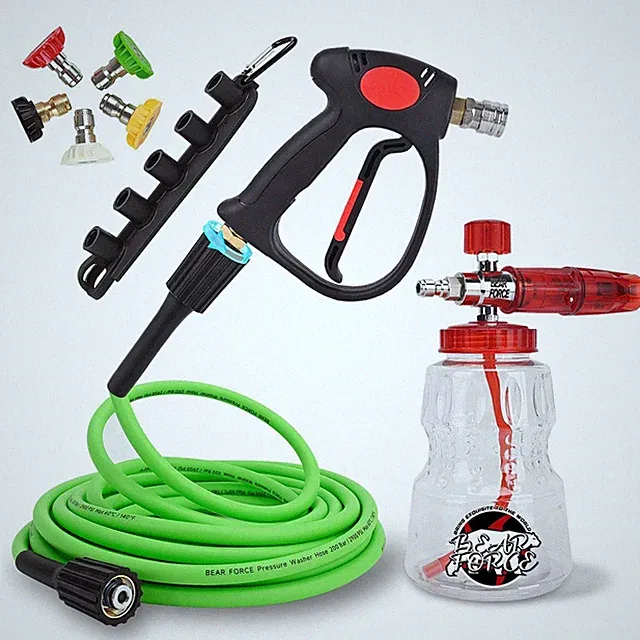 High Pressure Washer Spray Gun & Foam Cannon 32oz & Kink Resistant Hose 32ft...