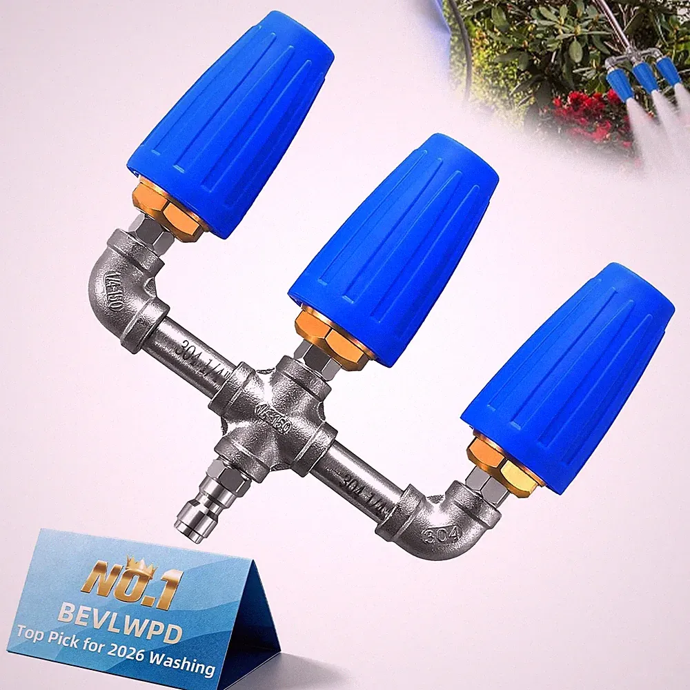 High Pressure Washer Triple Dual Quad Turbo Nozzle Jet 4000 PSI Multi Head Ti...