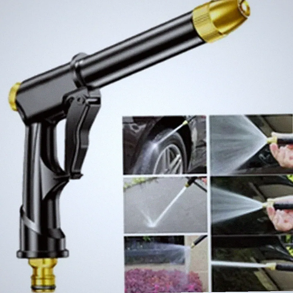 High Pressure Water Gun - 360° Rotating Nozzle, American Thread for Car & Patio