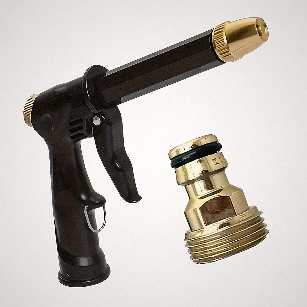 High Pressure Water Gun - 360° Rotating Nozzle, American Thread for Car & Patio