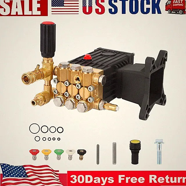 High Pressure Water Pump 4000 PSI 4 GPM Triplex Plunger Pressure Washer Pump