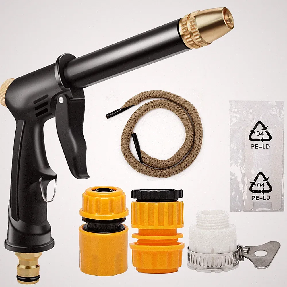 High Pressure Water Spray Gun - Brass Nozzle for Car Wash&Garden Hose Heavy Duty