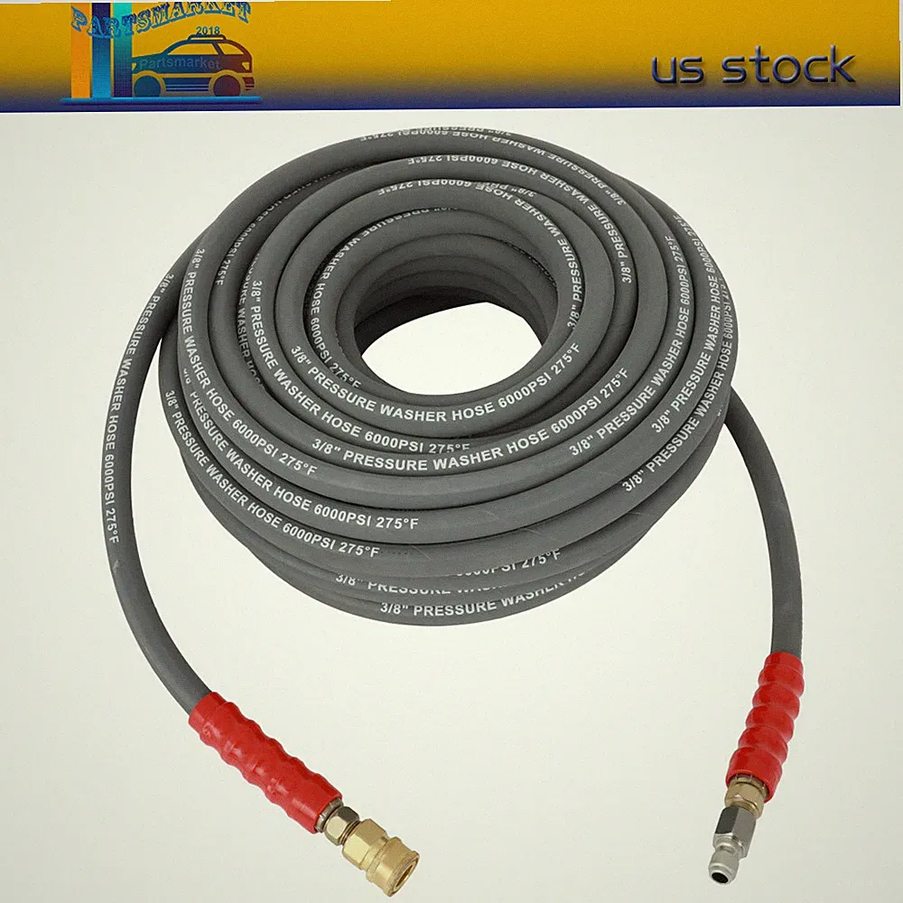 High Quality 3/8" x 100ft 6000psi Hot Water Pressure Washer Hose Brand New