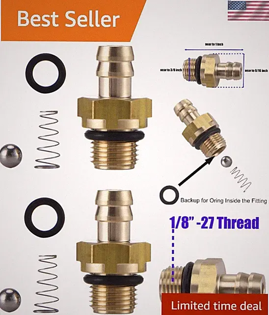 High-Quality Brass Chemical Injector Set for Pressure Washers | 1/8 Inch Thread