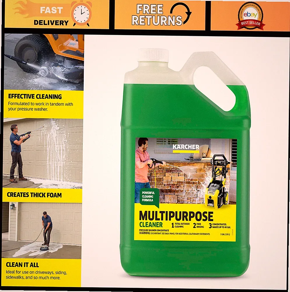 Highly Concentrated Multi-Purpose Pressure Washer Detergent | Removes Dirt & Gri