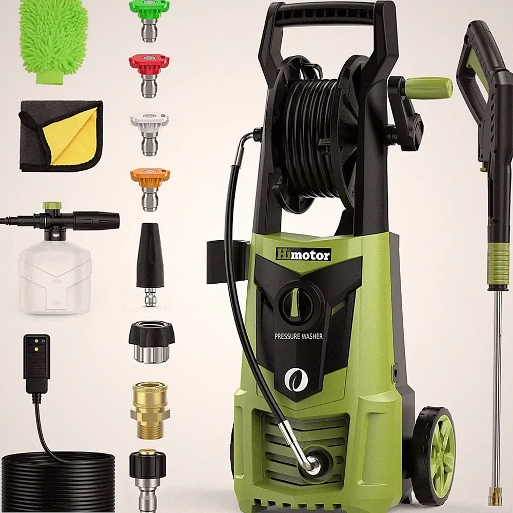 HIMOTOR S5HM - PRESSURE WASHER 4000PSI 2.8 GPM WASHER with CORD, HOSE - GREEN