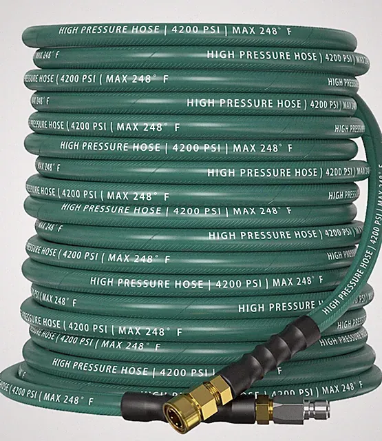 HiPrewaPro Pressure Washer Hose 50 ft, 50FT (3/8" QC Installed), Dark Green