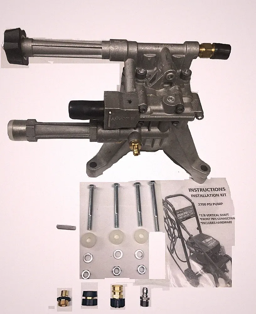 Homelite UPGRADED 2800 psi Pressure Washer Pump FRONT PIPE + QUICK CON ADAPTERS