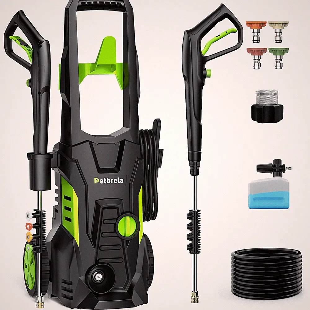 HOMSHADE 1800W Electric Pressure Washer, 5000 PSI, 3.0 GPM, Portable with 4