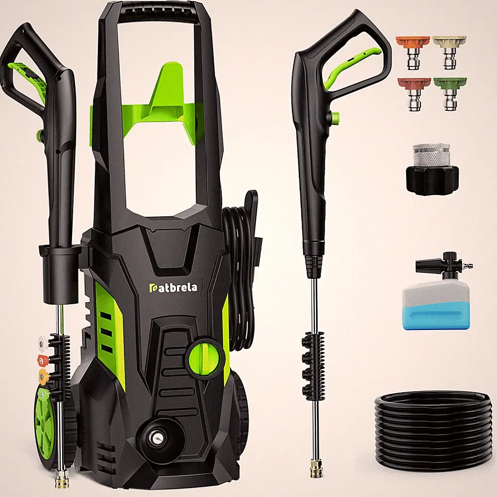 HOMSHADE 1800W Electric Pressure Washer, 5000 PSI, 3.0 GPM, Portable with 4