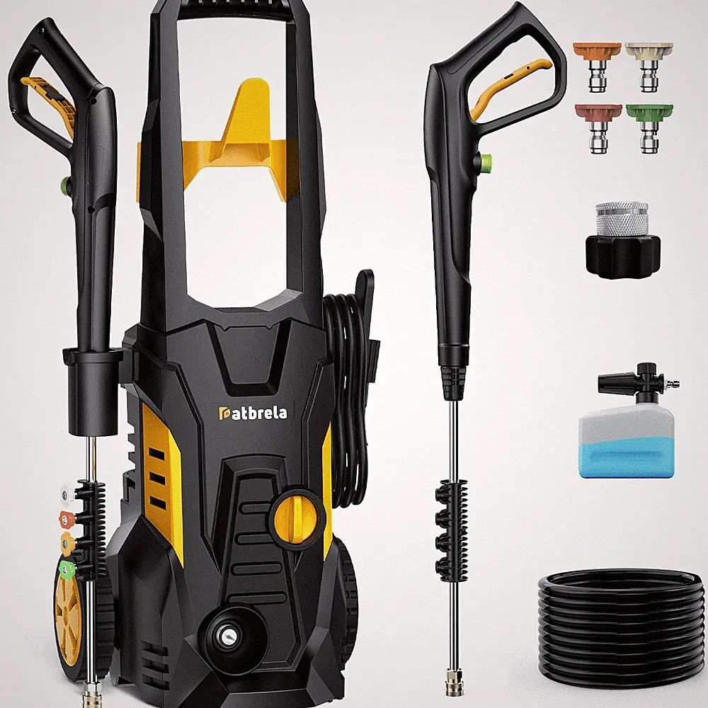 HOMSHADE 1800W Electric Pressure Washer, 5000 PSI, 3.0 GPM, Portable with 4