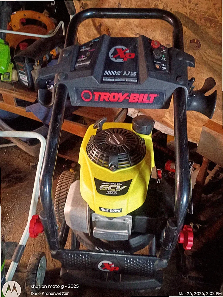 HONDA/Troy Built 3000 PSI Gas Pressure Washer Axial Cam Idle Down