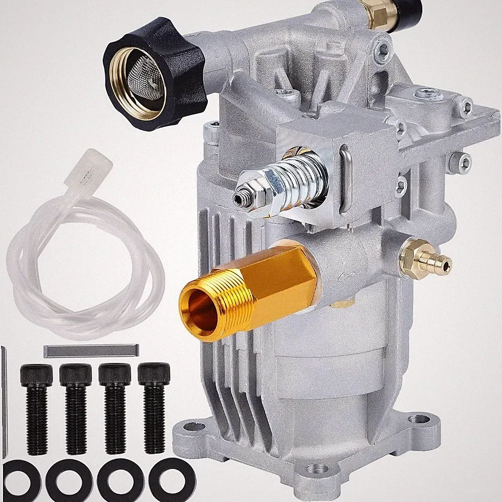 Horizontal Axial Plunger Pressure Washer Pump 3400 PSI 2.5 GPM 3/4 Inch Shaft