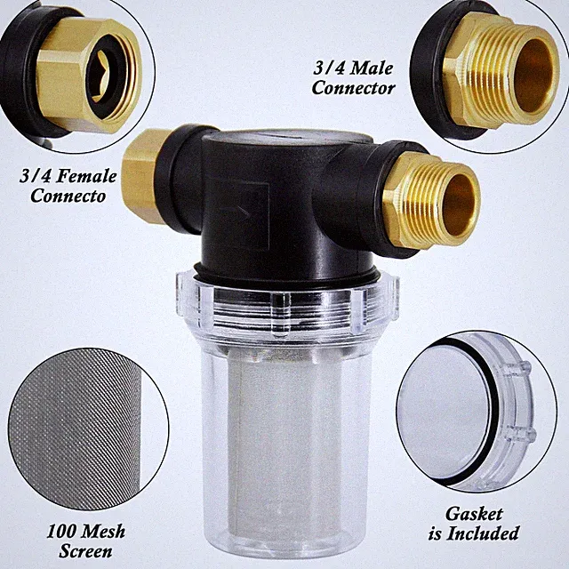 Hose Filter Attachment with 100 Mesh 40 Mesh Screen for Garden RV Car Wash