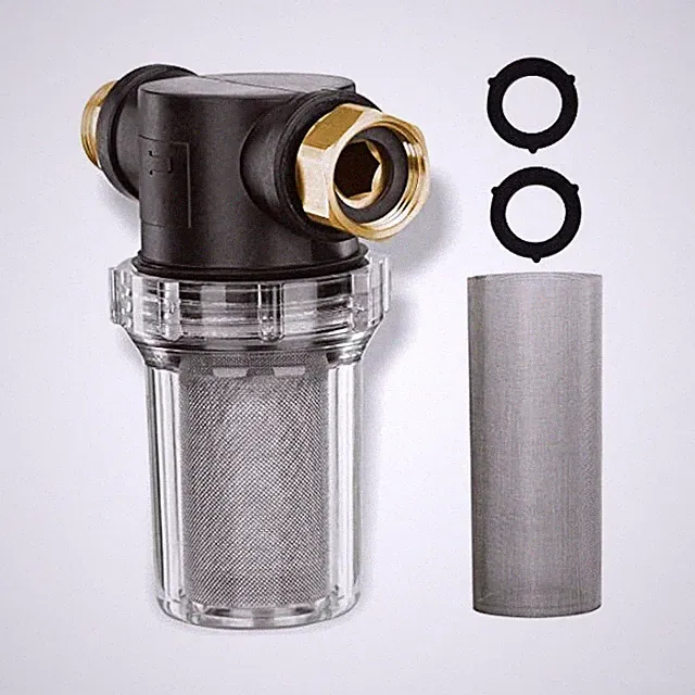 Hose Filter with Dual Mesh Screens, Protects Pressure Washers & Faucets