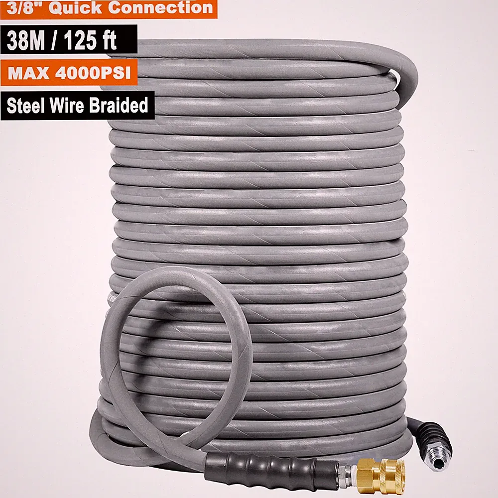 Hot&Cold Water Pressure Washer Hose 3/8" x50/100ft 6000psi Extension 1/2-Braided
