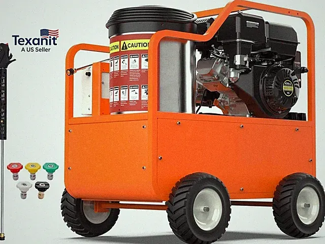 Hot Water Pressure Washer 4000PSI 4Gpm,420Cc 13.5HP Gas Engine with AR Pump, Com