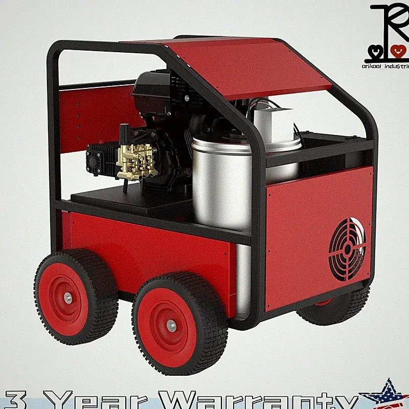 Hot Water Pressure Washer Commercial Movable Gasoline Engine 4 GPM 4000 PSI
