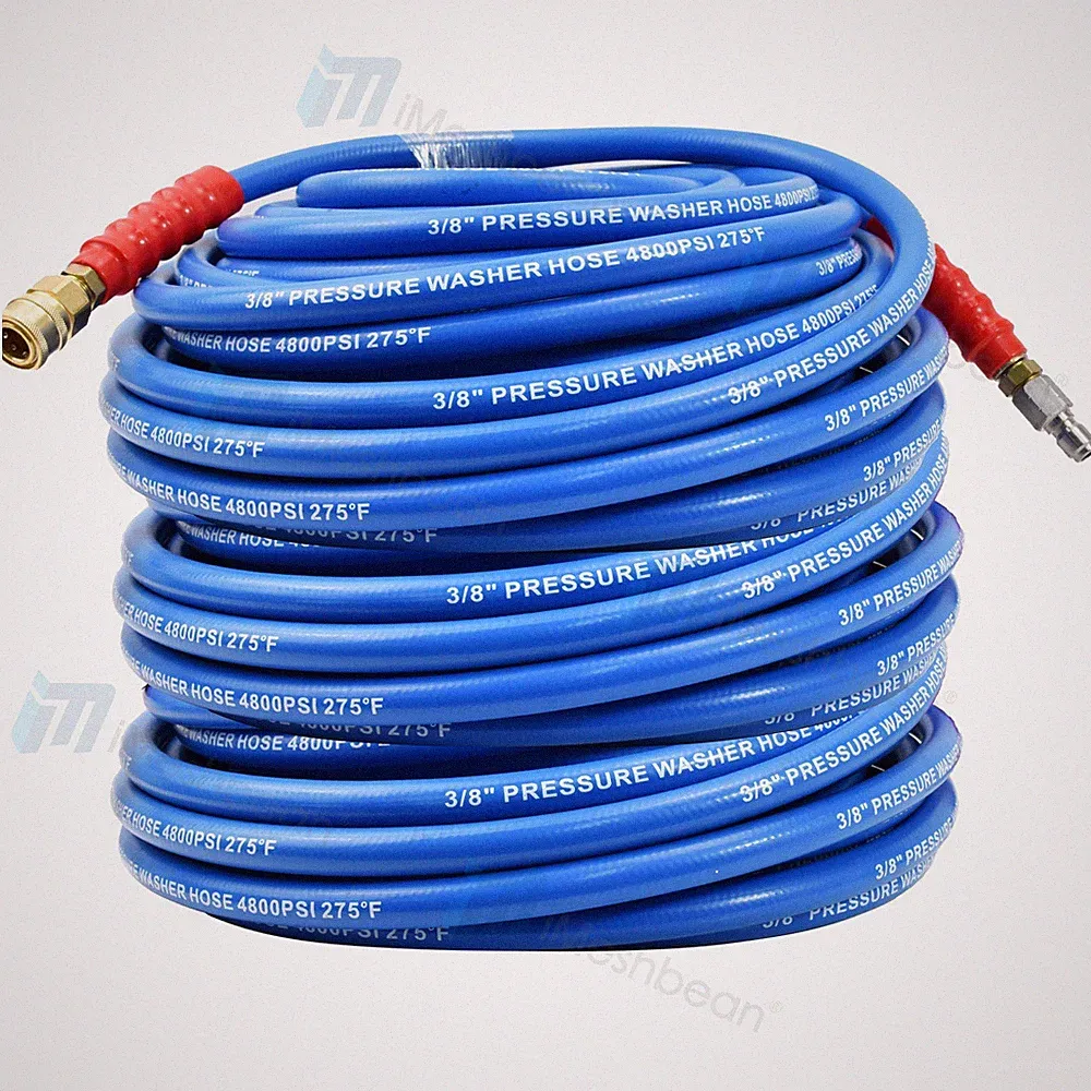Hot Water Pressure Washer Hose 3/8" x 100ft 4800 psi Non-Marking One-Steel Braid