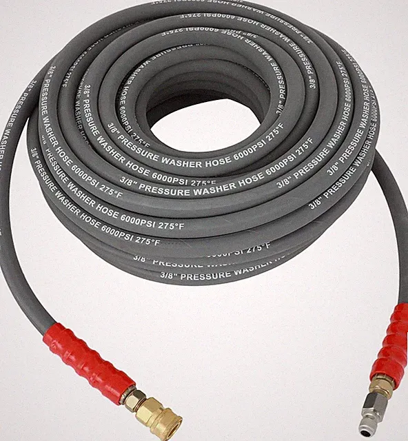 Hot Water Pressure Washer Hose 3/8" X 100Ft 6000 Psi | Non-Marking 2-Braid R2 Gr