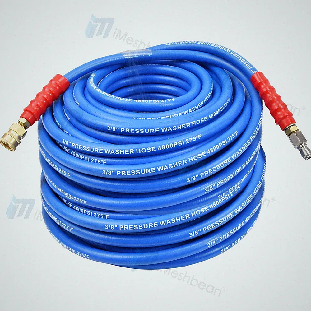 Hot Water Pressure Washer Hose 3/8" x 50ft 4800 psi Non-Marking One-Steel Braid
