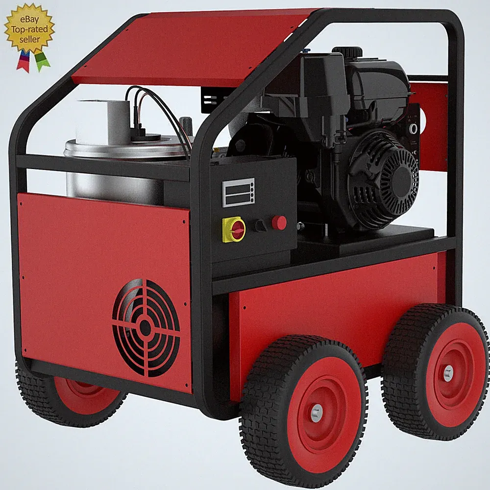 Hot Water Pressure Washer Movable Gasoline Engine 4 GPM 4000 PSI Electric Start