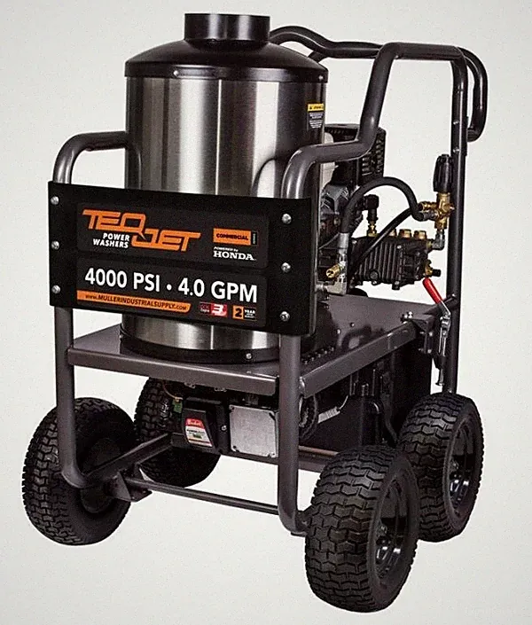 Hot Water Pressure Washer Portable, Gas, Belt Drive,Honda GX390, 4GPM @ 4000 PSI