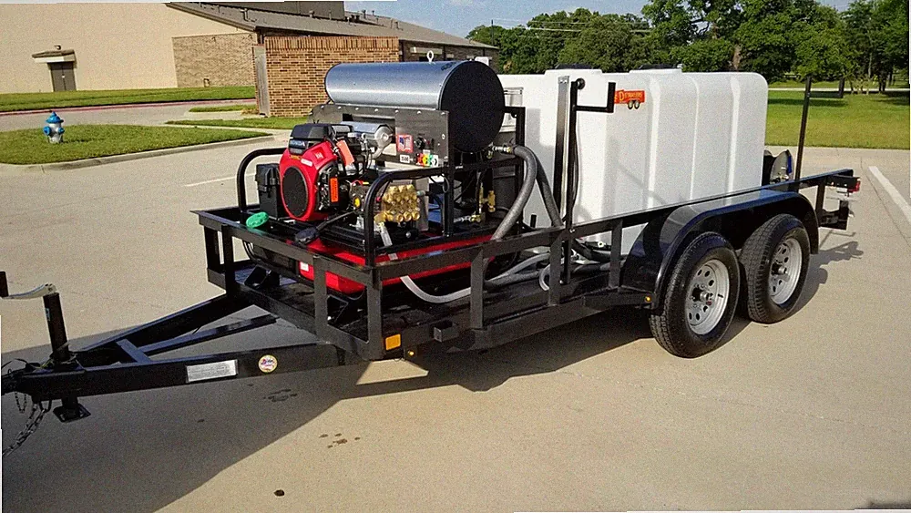 Hot Water Pressure Washer Trailer 3600 PSI 400 Gallon Detrailers DBP6