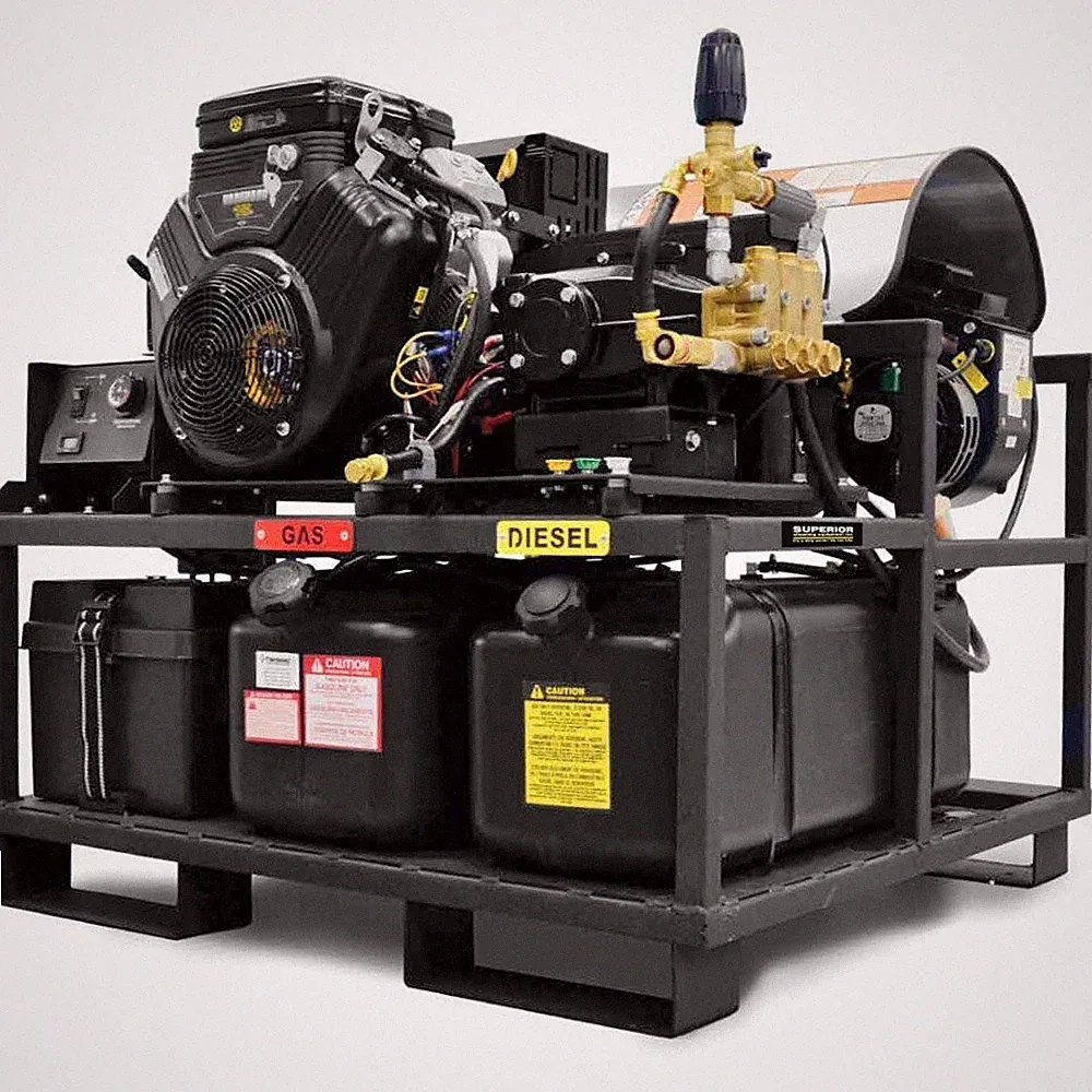 Hot water skid pressure washer