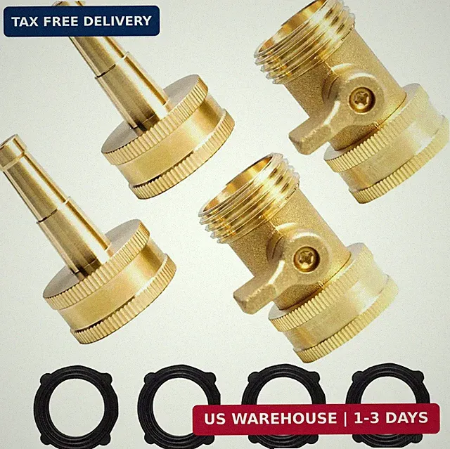 Hourleey 2 Set Heavy Duty Brass Hose Nozzle, Pressure Jet Nozzle with Hose Shuto